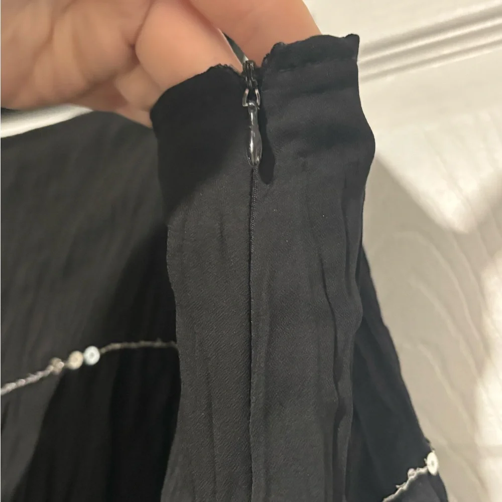 Encore Jeans Black A-Line Skirt with Silver Accents - Picture 2 of 3